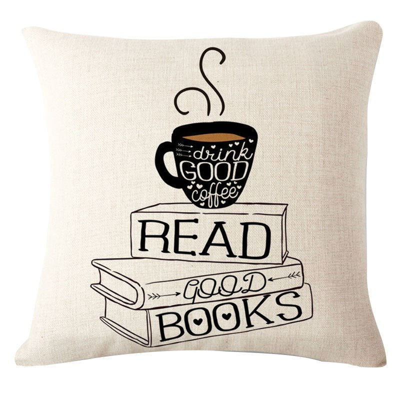 Coffee Books Cushion Case