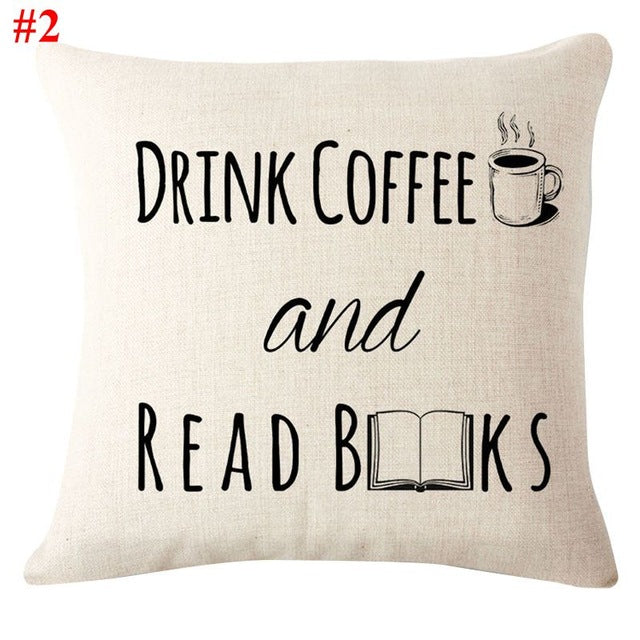 Coffee Books Cushion Case
