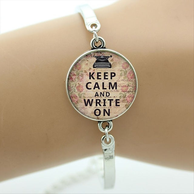Keep Calm and Read On Charm Bracelet